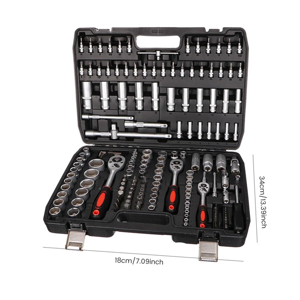 🧰🔩 Podofo 171PCS Set Douilles 1/4" – Kit Réparation Auto & Garage • Cliquet + Outils Pro - GoDiscount