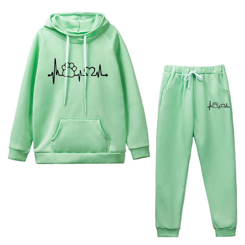 ⭐ Ensemble Femme 2 Pièces Printemps/Automne – Hoodie Pull-over + Pantalon Jogging | Tenue Décontractée & Sport Polerones de Mujer