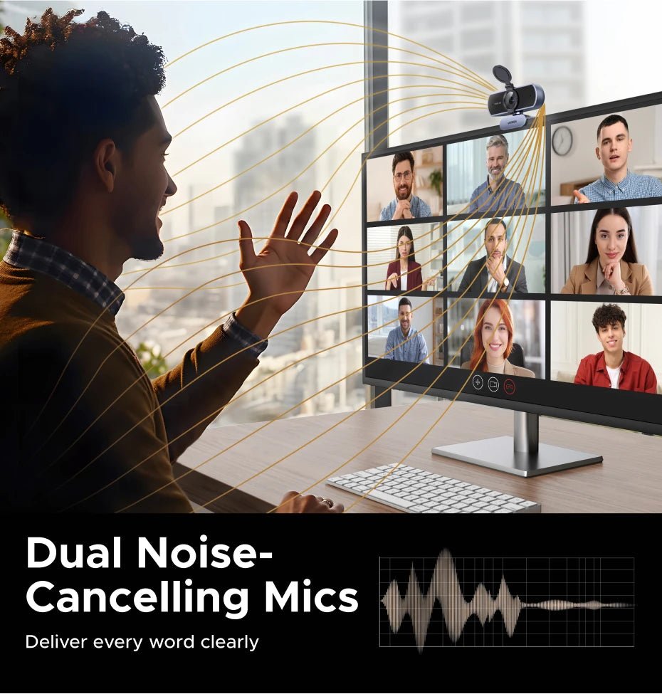 Webcam UGREEN 4K 8MP – Autofocus PDAF, Micro AI Anti-Bruit, Full HD 1080P, Idéale pour Zoom, Teams - GoDiscount