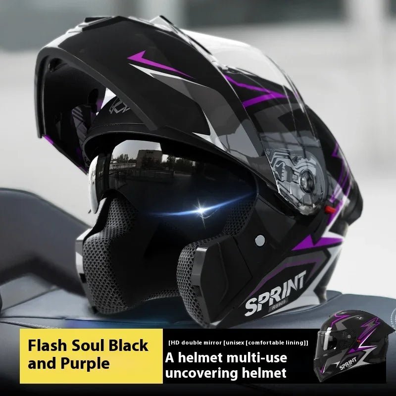 Casque Moto Modulaire Personnalisé – Double Lentille, Casque Intégral pour Homme et Femme, Motocross Racing - GoDiscount