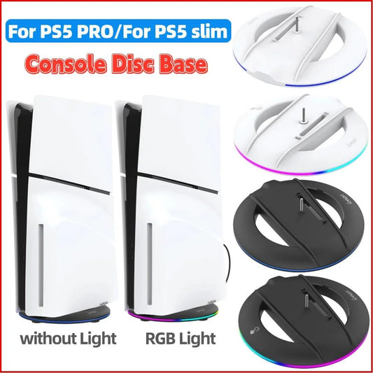 RGB Vertical Stand Gaming Base Stable Console Bracket for PS5 Slim Console for PS5 Slim Disc/Digital Version Game Accessories - GoDiscount
