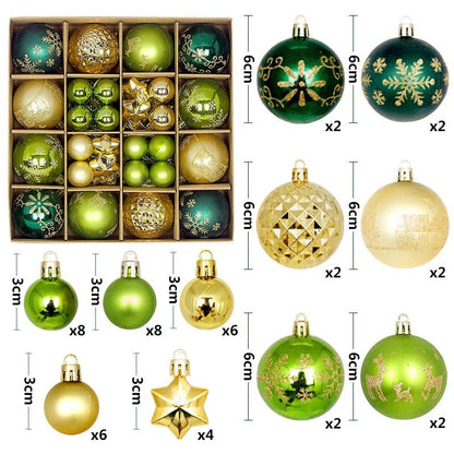 44Pcs 3/6CM Christmas Ball Christmas Tree Decoration Ornaments for Home Decor Halloween New Year Navidad Pendant Ball Accessory - GoDiscount