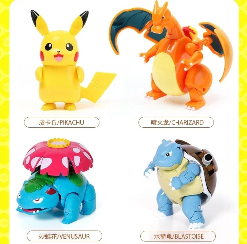 ⭐ Figurines Pokémon + Pokéball – Pikachu, Carapuce, Salamèche - GoDiscount