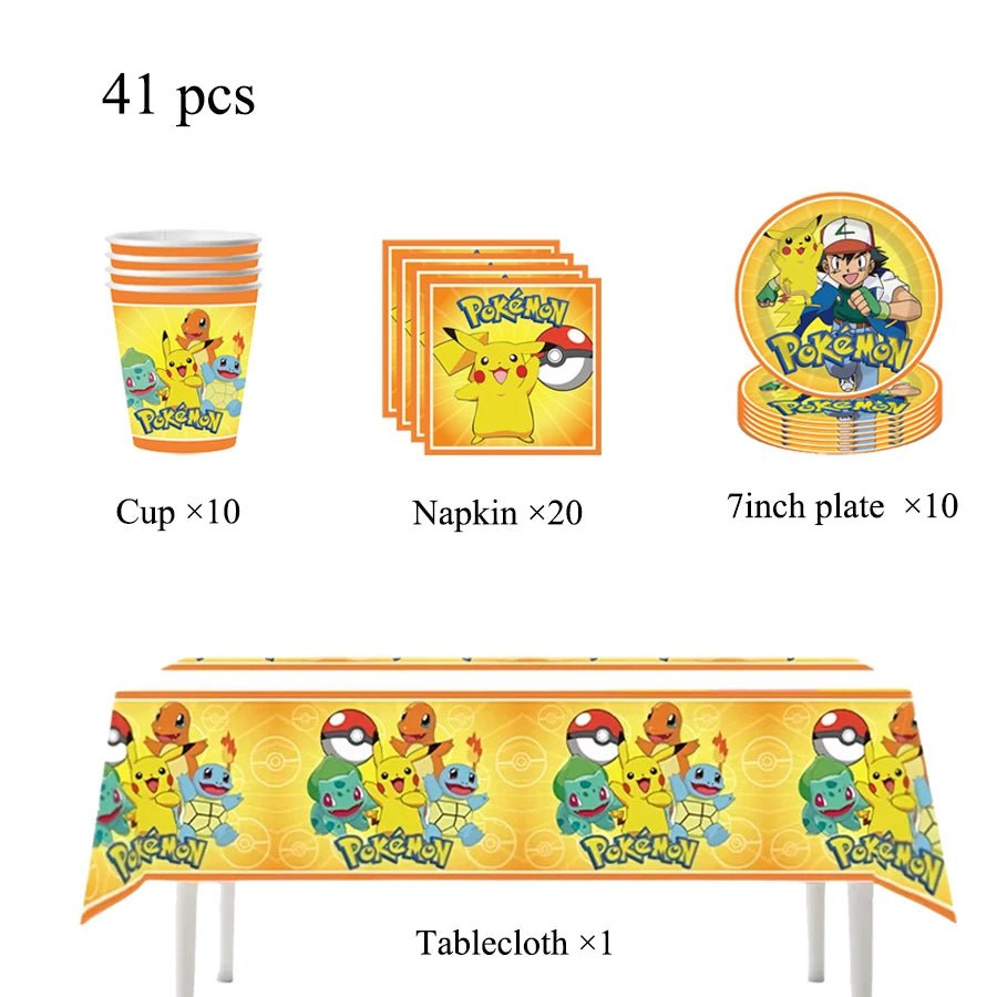 Kit Complet Fête Pokémon – PokéBall, Pikachu, Vaisselle, Autocollants & Cadeaux Enfants - GoDiscount