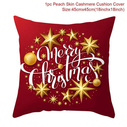 Christmas Cushion Cover Decoration Home Santa Decorations Gift Navidad Happy New Year 2022 - GoDiscount