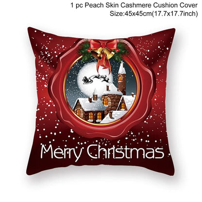 Christmas Cushion Cover Decoration Home Santa Decorations Gift Navidad Happy New Year 2022 - GoDiscount