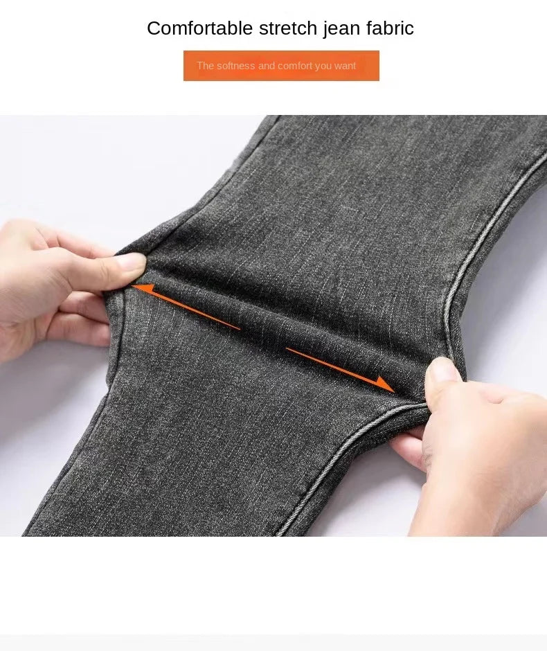 Jean Femme Taille Haute Hiver Épais en Velours – Slim Stretch Chaud Doublé Polaire, Denim Ajusté Casual