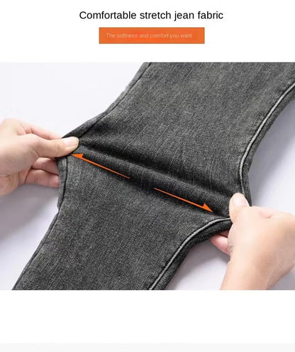 Jean Femme Taille Haute Hiver Épais en Velours – Slim Stretch Chaud Doublé Polaire, Denim Ajusté Casual