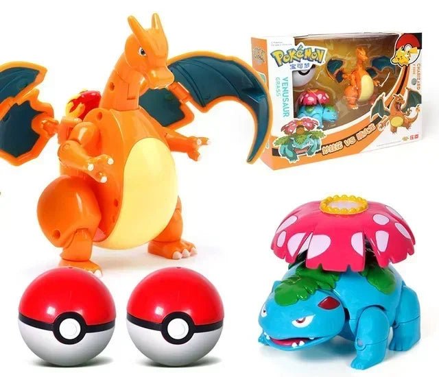 ⭐ Figurines Pokémon + Pokéball – Pikachu, Carapuce, Salamèche - GoDiscount