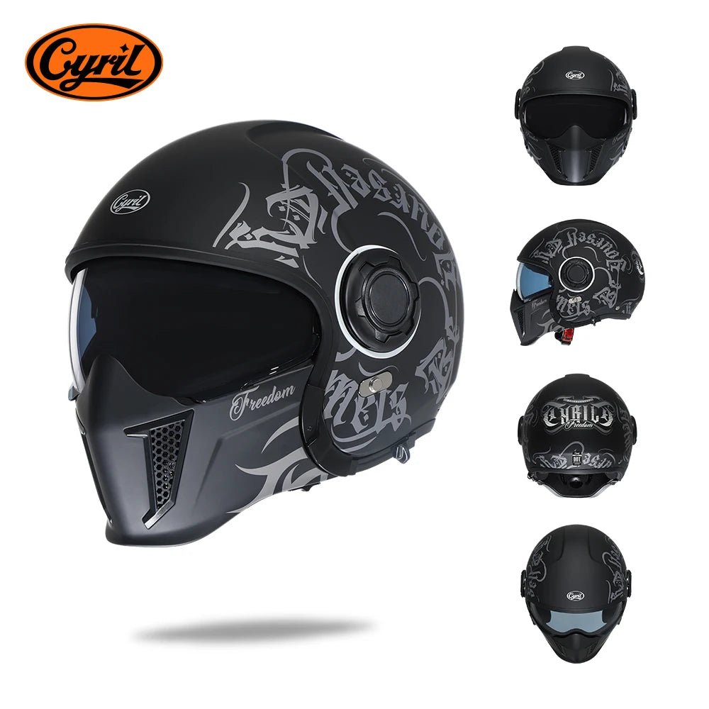 🏍️💥 Casque Moto CYRIL – Full Face & Open Face, Homologué ECE DOT, Casque Modular avec Double Visor - GoDiscount