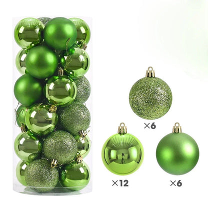24Pcs 3/4/6CM Christmas Balls Big Ball Christmas Tree Pendant Ornaments for Party Decor 2025 New Year Navidad Gifts Accessory - GoDiscount