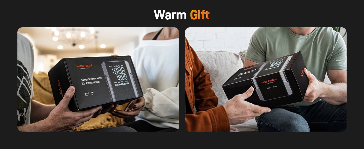"WOLFBOX 3000A Jump Starter avec Compresseur d'Air, 16000mAh & 160PSI, Démarreur de Batterie Portable Voiture avec Charge Rapide 65W" - GoDiscount