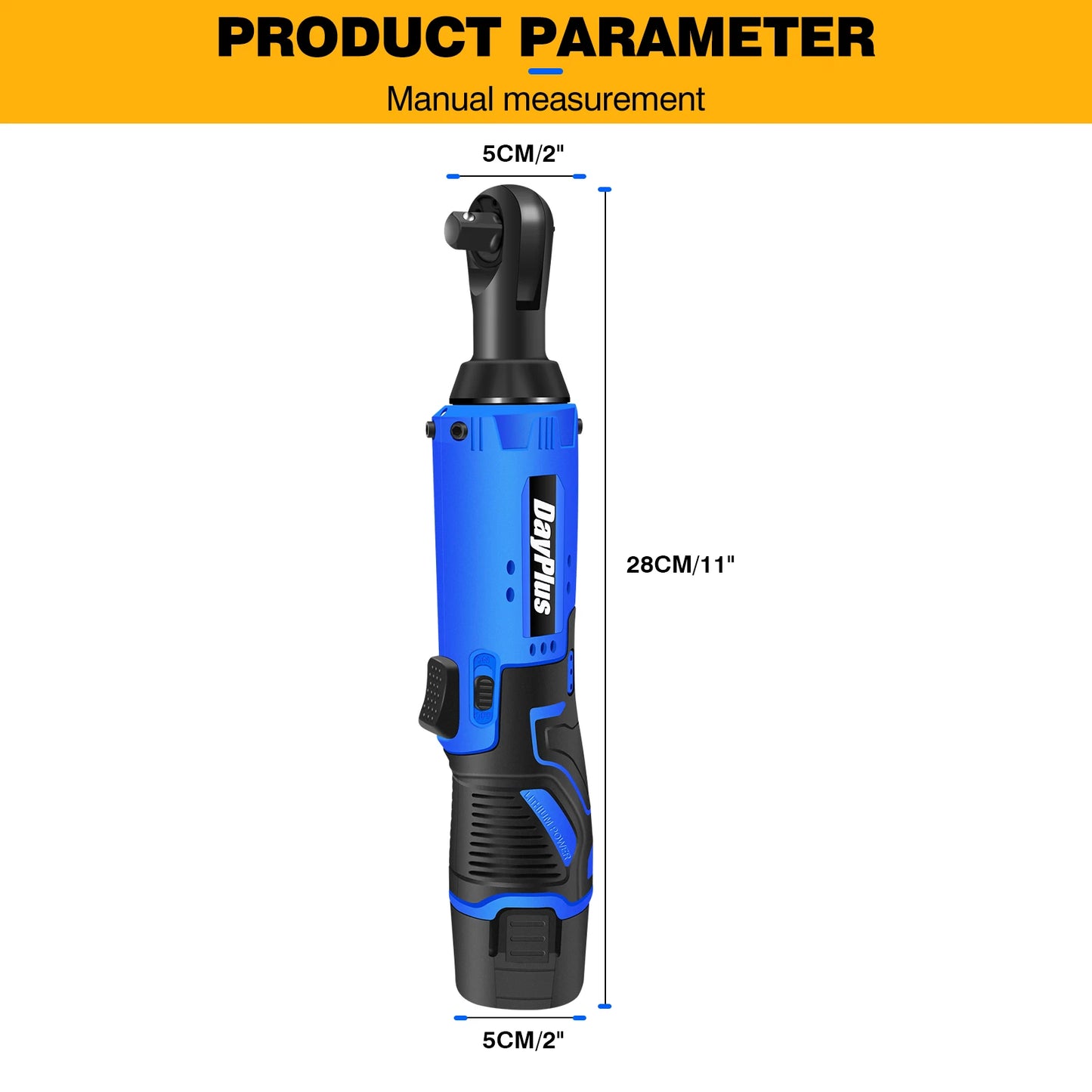 ⚡🔧 Clé à Cliquet Sans Fil 12V – 120Nm | 3/8'' 90° Angle Ratchet avec 2 Batteries & 7 Douilles - GoDiscount