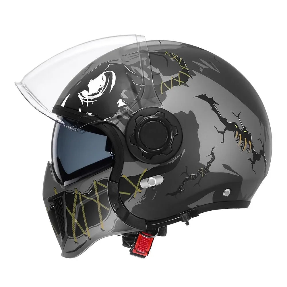 🏍️💥 Casque Moto CYRIL – Full Face & Open Face, Homologué ECE DOT, Casque Modular avec Double Visor - GoDiscount