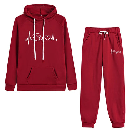 ⭐ Ensemble Femme 2 Pièces Printemps/Automne – Hoodie Pull-over + Pantalon Jogging | Tenue Décontractée & Sport Polerones de Mujer