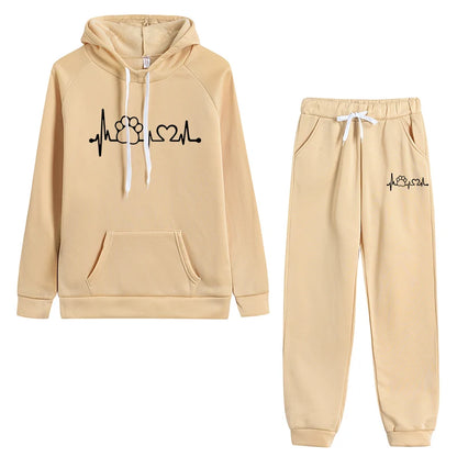 ⭐ Ensemble Femme 2 Pièces Printemps/Automne – Hoodie Pull-over + Pantalon Jogging | Tenue Décontractée & Sport Polerones de Mujer