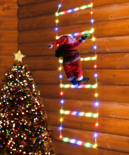 1.5/3M Christmas Decoration LED Santa Claus Climbing Ladder Light USB Plug 8 Flashing Modes Suitable Home Xmas Tree Wall Window - GoDiscount