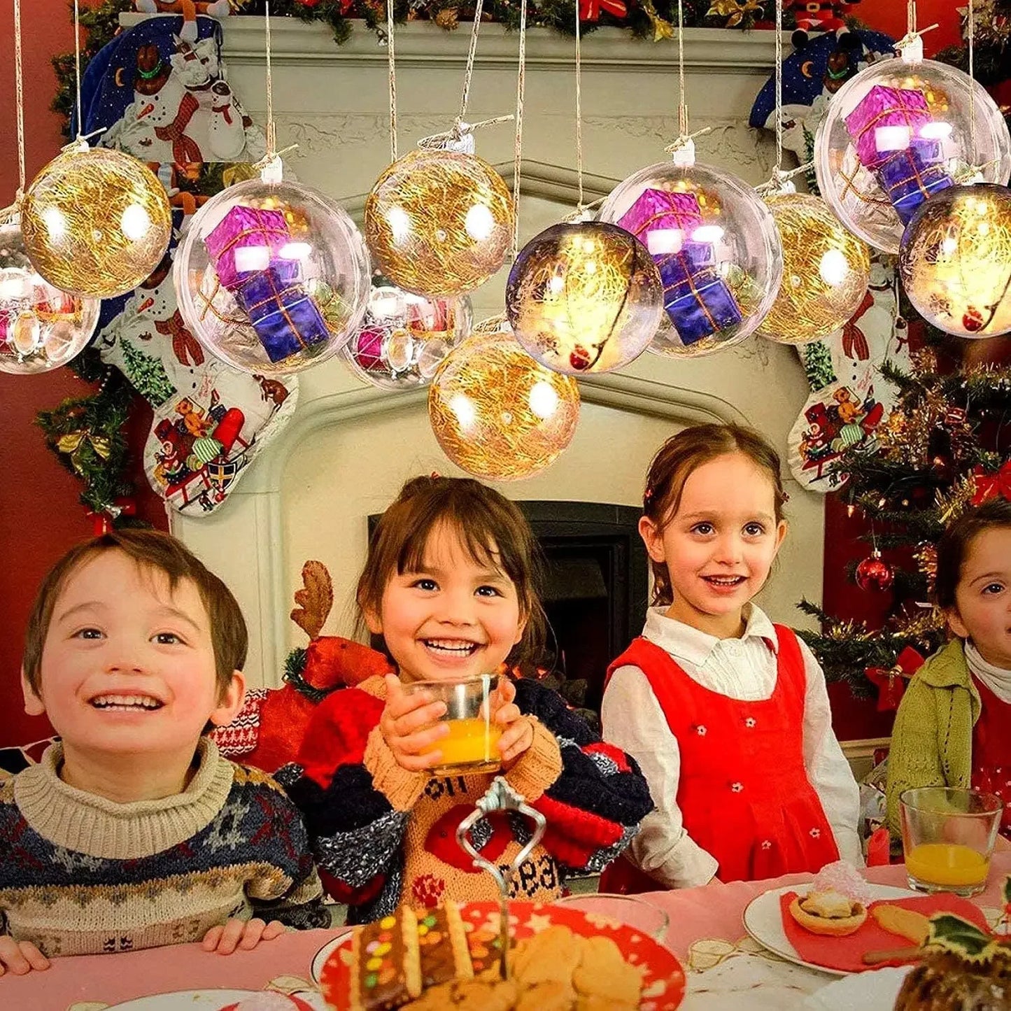 Wholesale Transparent DIY Plastic Ball Filling Decorative Hanging Ornaments Christmas Tree Open Ball Box Gifts for Wedding Party - GoDiscount