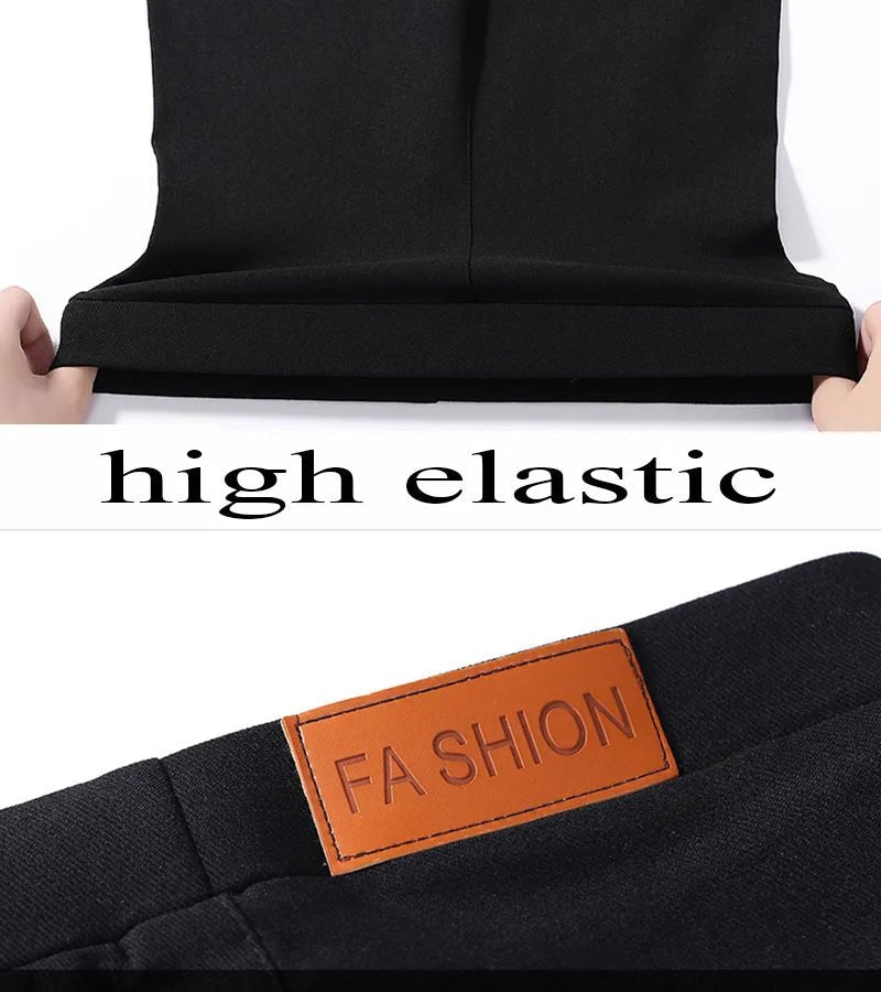 Pantalon Crayon Noir Femme 2025 – Style Coréen, Stretch Ajusté, Élégant & Confortable – Jean Taille Haute Longueur Cheville - GoDiscount