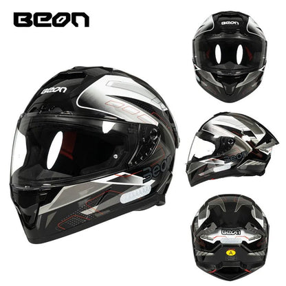 💨🛡️ Casque Moto Beon - 507 – Casque Full Face Racing, Certifié DOT/ECE | Pour Toute Saison - GoDiscount