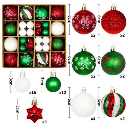 44Pcs 3/6CM Christmas Ball Christmas Tree Decoration Ornaments for Home Decor Halloween New Year Navidad Pendant Ball Accessory - GoDiscount