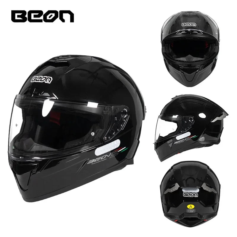 💨🛡️ Casque Moto Beon - 507 – Casque Full Face Racing, Certifié DOT/ECE | Pour Toute Saison - GoDiscount