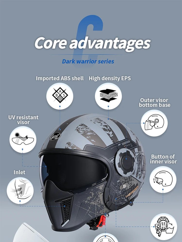 🏍️💥 Casque Moto CYRIL – Full Face & Open Face, Homologué ECE DOT, Casque Modular avec Double Visor - GoDiscount