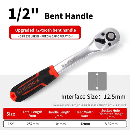 ⚙️💪 Cliquet Finition Givrée – 72 Dents Haute Précision • Double Sens • 3 Tailles Incluses - GoDiscount