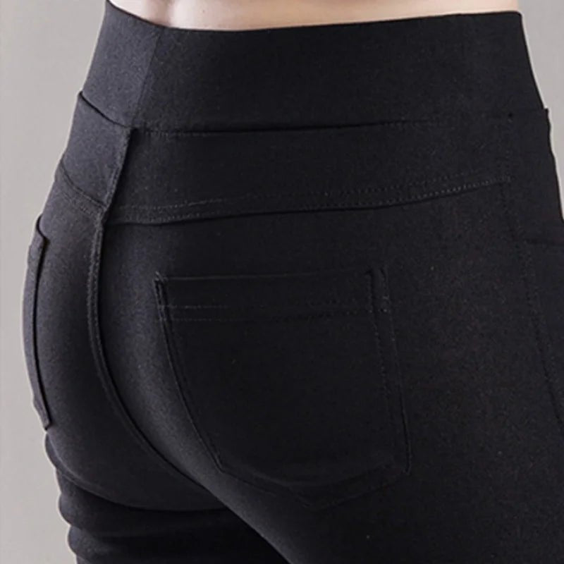 Pantalon Femme Chic – Pantalon Droit Uni, Élastique et Stretch, Pantalon Crayon Élégant pour Bureau, Casual et Estival - GoDiscount