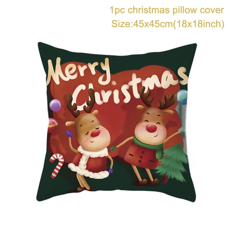 Christmas Cushion Cover Decoration Home Santa Decorations Gift Navidad Happy New Year 2022 - GoDiscount