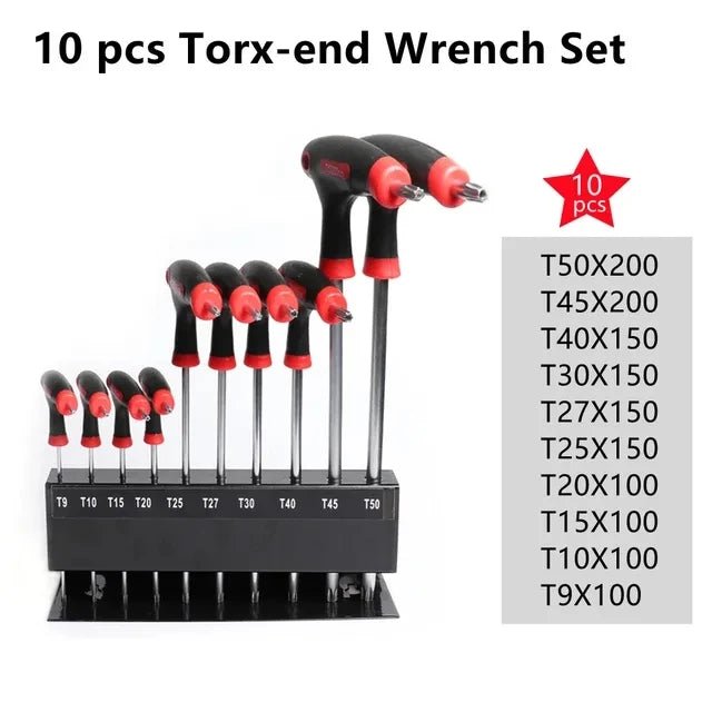 🔧✨ Set 10 Clés Torx/Allen en T – Poignée Confort + Support de Rangement 🧰 - GoDiscount
