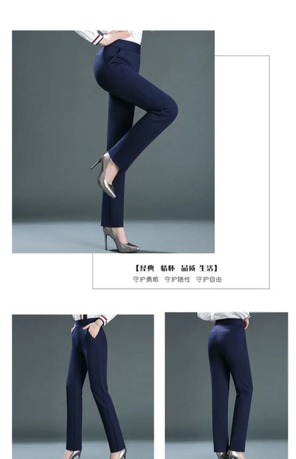 Pantalon Femme Bureau – Pantalon Crayon Slim Uni, Taille Haute, Mode Coréenne, Casual et Élégant pour le Printemps et l'Automne - GoDiscount