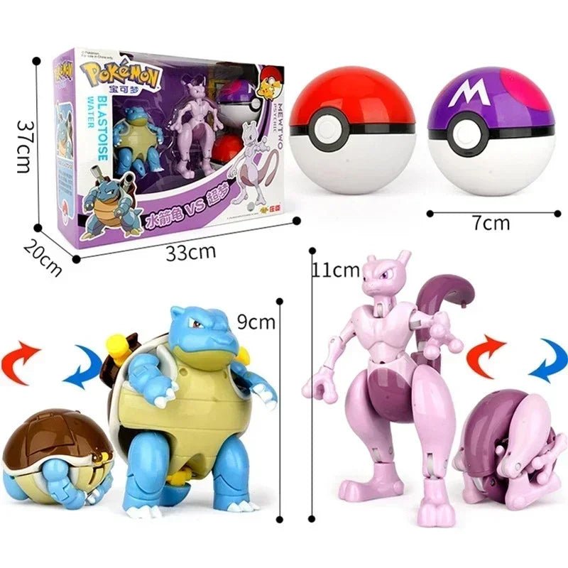 ⭐ Figurines Pokémon + Pokéball – Pikachu, Carapuce, Salamèche - GoDiscount
