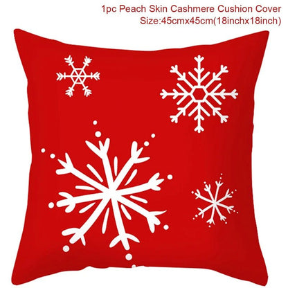 Christmas Cushion Cover Decoration Home Santa Decorations Gift Navidad Happy New Year 2022 - GoDiscount