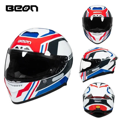 💨🛡️ Casque Moto Beon - 507 – Casque Full Face Racing, Certifié DOT/ECE | Pour Toute Saison - GoDiscount