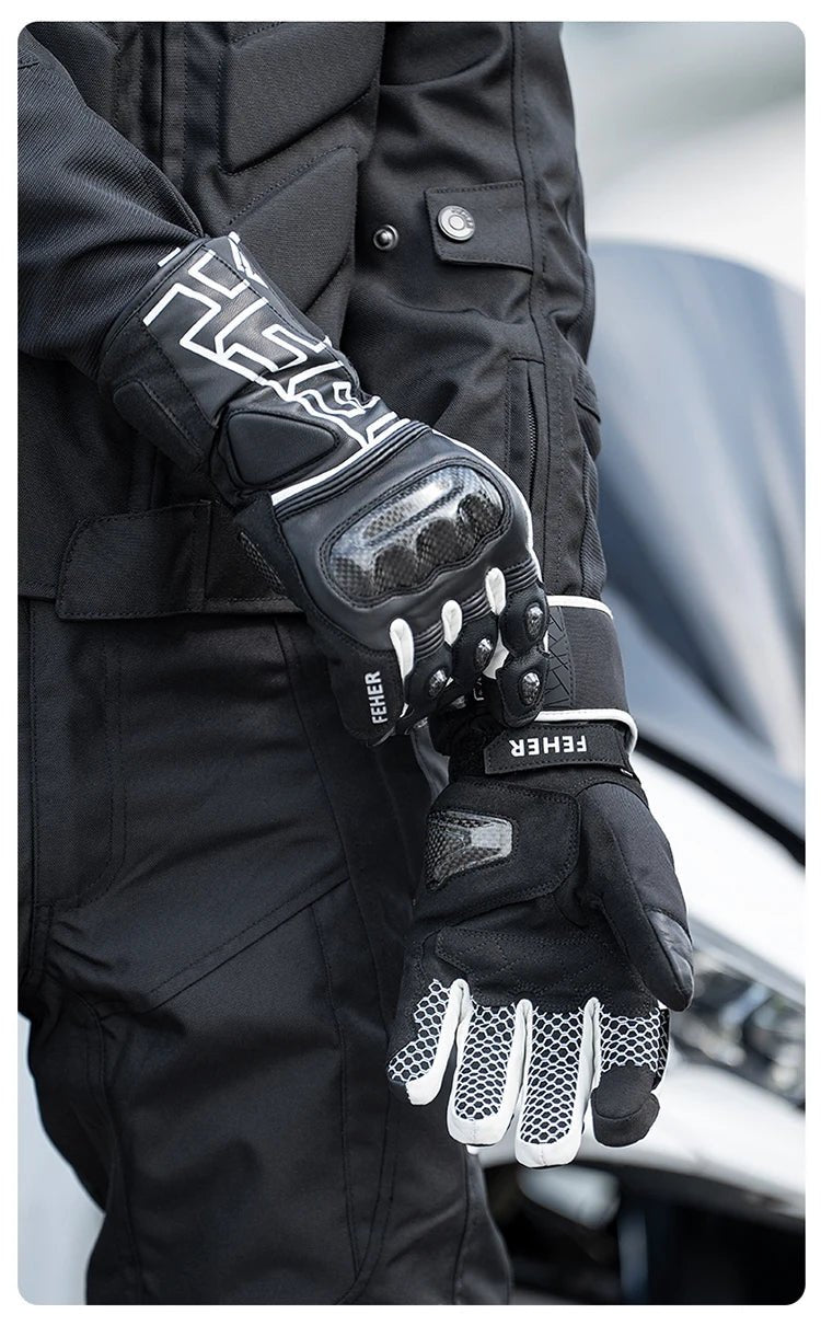 🏍️❄️ Gants Moto Hiver – Cuir Dermal, Protection Carbone | Gants Étanches & Coupe - vent pour Riders - GoDiscount
