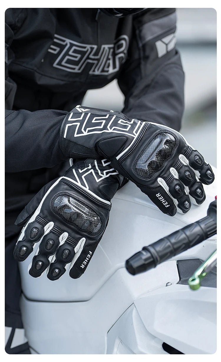 🏍️❄️ Gants Moto Hiver – Cuir Dermal, Protection Carbone | Gants Étanches & Coupe - vent pour Riders - GoDiscount