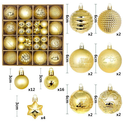 44Pcs 3/6CM Christmas Ball Christmas Tree Decoration Ornaments for Home Decor Halloween New Year Navidad Pendant Ball Accessory - GoDiscount