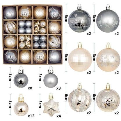 44Pcs 3/6CM Christmas Ball Christmas Tree Decoration Ornaments for Home Decor Halloween New Year Navidad Pendant Ball Accessory - GoDiscount