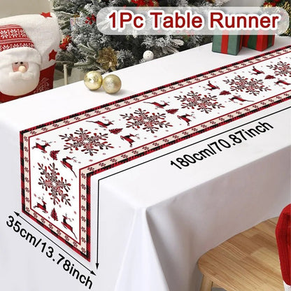 Merry Christmas Table Runner Xmas Table Cover Christmas Decorations For Home 2025 Navidad Natal Gifts New Year 2026 Tablecloth - GoDiscount
