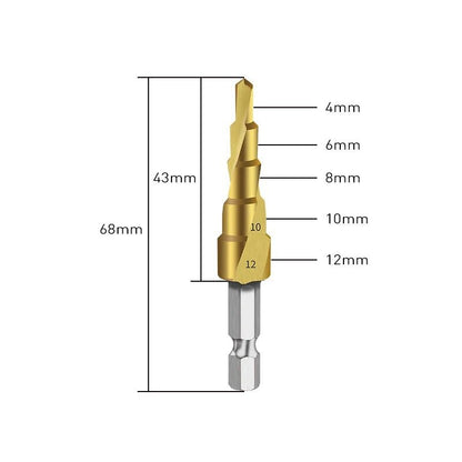 1️⃣ Forets Étagés HSS Titane – Perçage Ultra - Précis Bois & Métal (4–12 / 4–20 / 4–32 mm) - GoDiscount