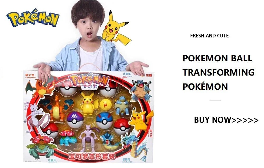 ⭐ Figurines Pokémon + Pokéball – Pikachu, Carapuce, Salamèche - GoDiscount