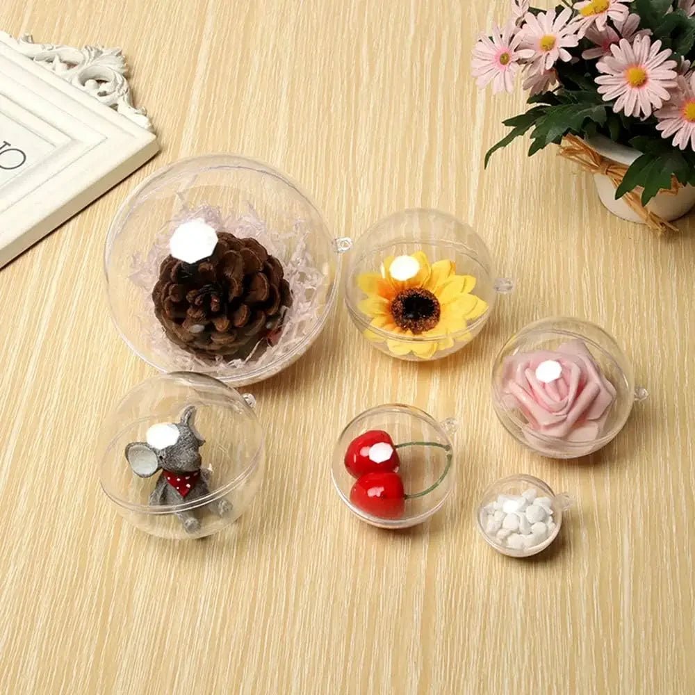 Wholesale Transparent DIY Plastic Ball Filling Decorative Hanging Ornaments Christmas Tree Open Ball Box Gifts for Wedding Party - GoDiscount