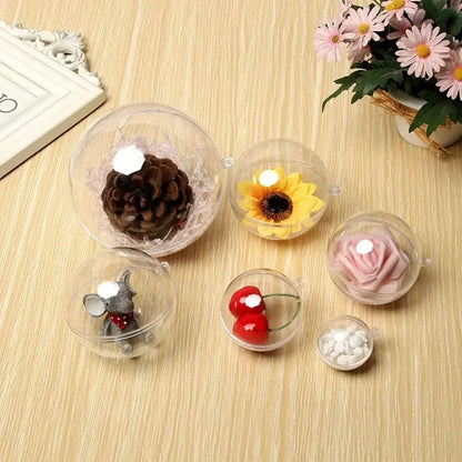 Wholesale Transparent DIY Plastic Ball Filling Decorative Hanging Ornaments Christmas Tree Open Ball Box Gifts for Wedding Party - GoDiscount