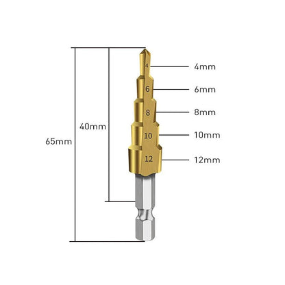 1️⃣ Forets Étagés HSS Titane – Perçage Ultra - Précis Bois & Métal (4–12 / 4–20 / 4–32 mm) - GoDiscount