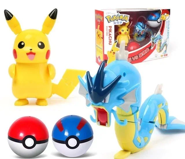⭐ Figurines Pokémon + Pokéball – Pikachu, Carapuce, Salamèche - GoDiscount