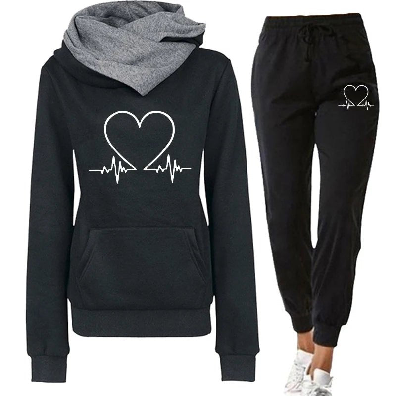 Ensemble de Sport Femme – Sweat à Capuche et Pantalon de Jogging Chaud pour Automne/Hiver, Mode et Confort - GoDiscount