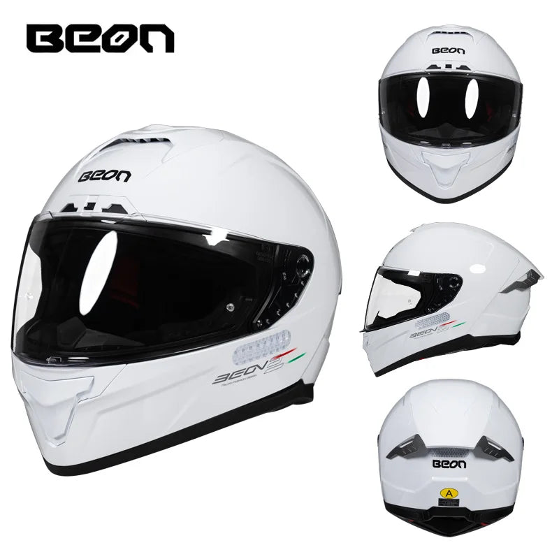 💨🛡️ Casque Moto Beon - 507 – Casque Full Face Racing, Certifié DOT/ECE | Pour Toute Saison - GoDiscount