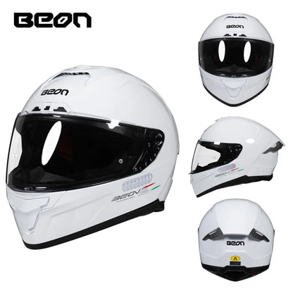 💨🛡️ Casque Moto Beon - 507 – Casque Full Face Racing, Certifié DOT/ECE | Pour Toute Saison - GoDiscount