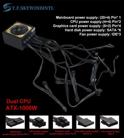 Alimentation PC 1000W Gold – Bloc d’Alimentation Modulaire ATX SKYWINDINTL, Compatible PC Gaming - GoDiscount